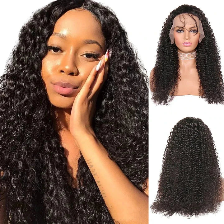 Lace Wig Kinky Curly Virgin Human Hair Wigs Pre Plucked with Baby Hair