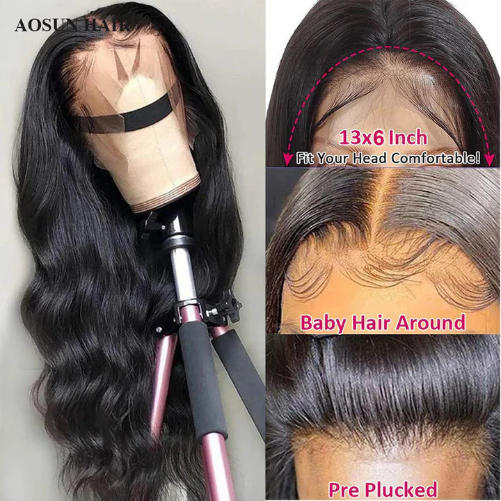 Cacaolux 180% Density 13x6 Lace Front Wig Brazilian Body Wave Human Hair Lace Wigs