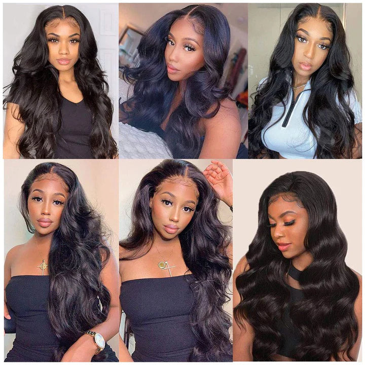 Cacaolux 100% Human Hair Wigs Body Wave 4x4 Front Lace Wig with Free Shipping