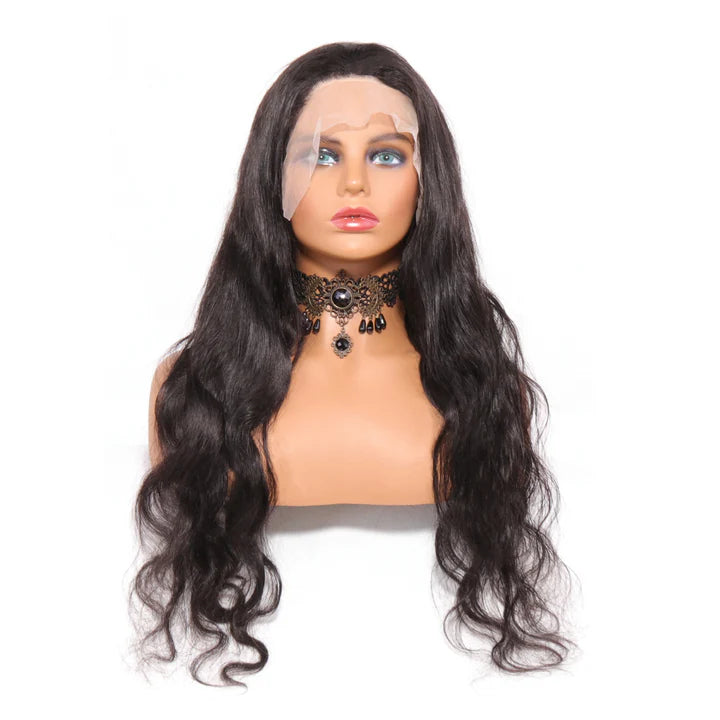 Full Lace Wig Human Hair Wigs For Women Brazilian Pre Plucked Body Wave Wig Natural Hairline with Baby Hair Glueless Natural Black