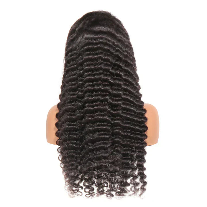 Synthetic Hair Front Lace Wigs Deep Wave Pre Plucked Deep Curly Wigs  