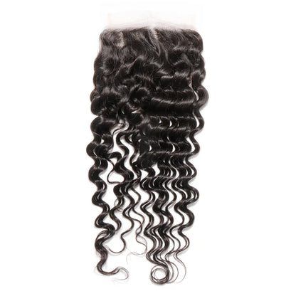 Free Part 5x5 Lace Closure Italian Curly Brazilian Virgin Unprocessed Italian Wave Human Hair with Baby Hair