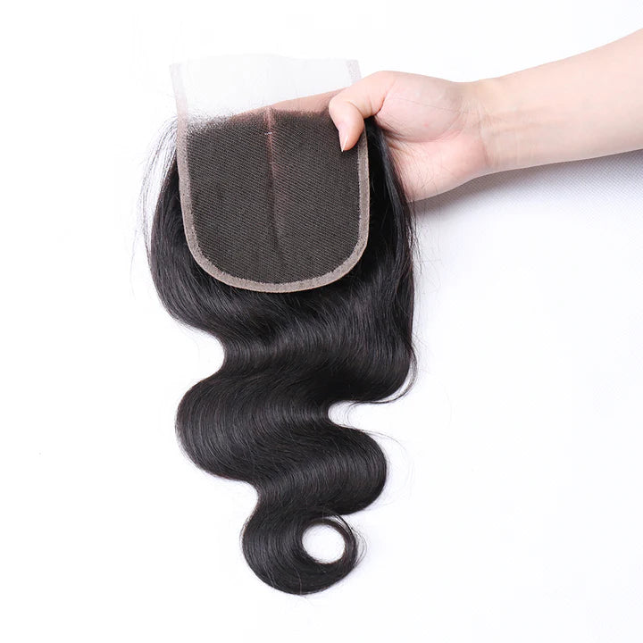 Brazilian Hair 4X4 Body Wave Middle Part Lace Closure Pre Plucked with Baby Hair For Black Women Free Shipping