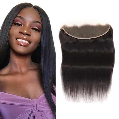 13x4 Straight Ear to Ear HD Swiss Lace Frontal Closure Hair Accessories Lace Frontal With Baby Hair Bleached Knots