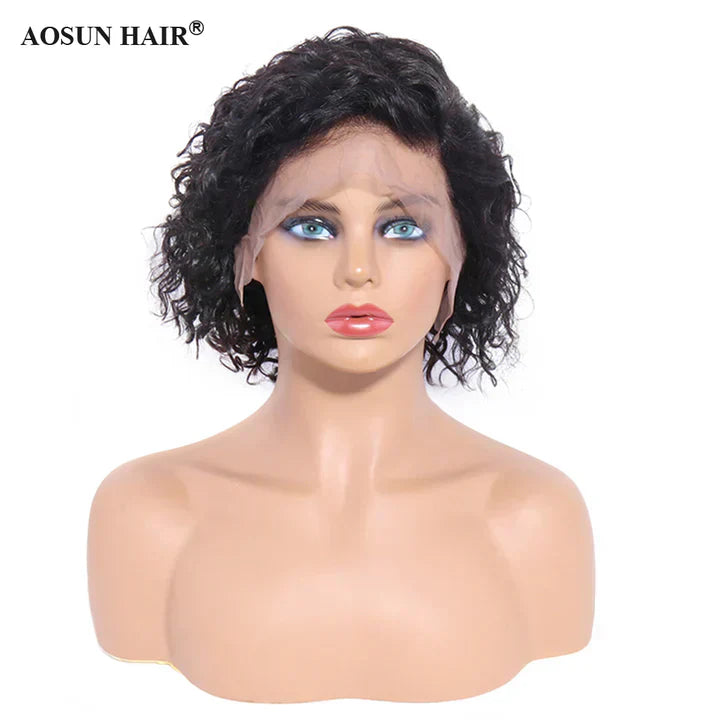 Cacaolux Pixie Cut Lace Wig Preplucked Short Hair Wigs Curly Lace     