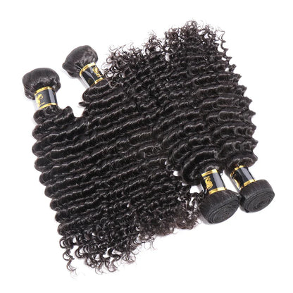 4 Bundles Deep Wave Virgin Hair 100% Unprocessed Human Hair Weave Free Shipping