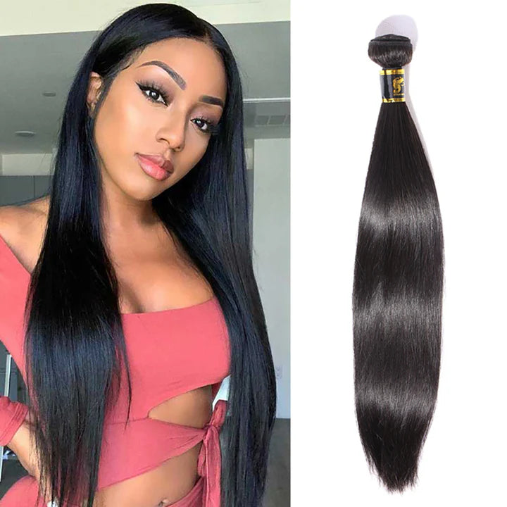 Brazilian Hair 1 Bundle Straight Human Hair Bundle Natur43al Black 10-34 inch Hair Weave Sew In Hair Extensions