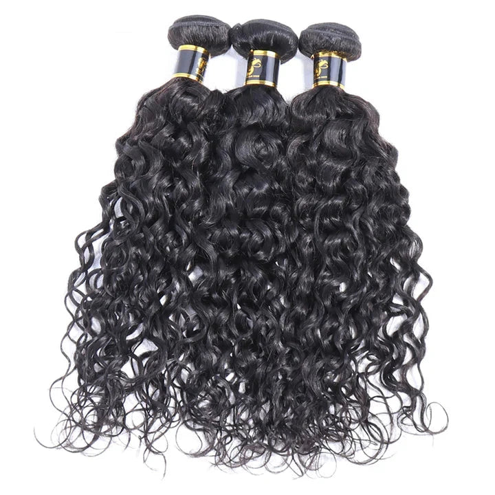 Cacaolux Hair Water Curly Bundles With Closure 100% Human Hair 3 Bundles Hair Free Shipping