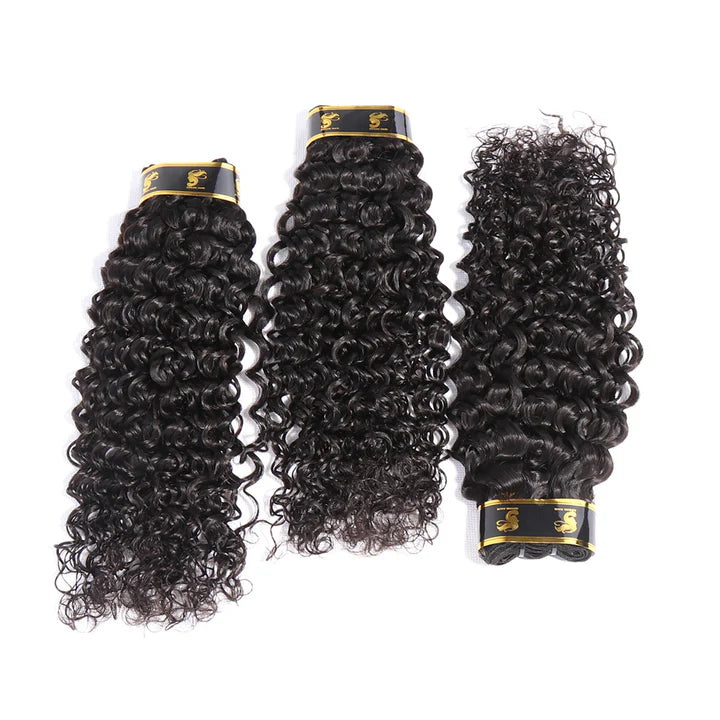 3 Bundles with Frontal Italian Wave Brazilian Virgin Real Human Hair Extensions with Closure Italian Curly 13x4 Lace Frontal Natural Color