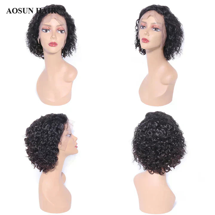 Cacaolux Pixie Cut Lace Wig Preplucked Short Hair Wigs Curly Lace     