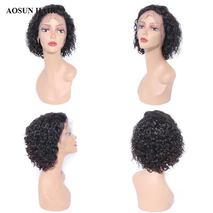 Cacaolux Pixie Cut Lace Wig Preplucked Short Hair Wigs Curly Lace     