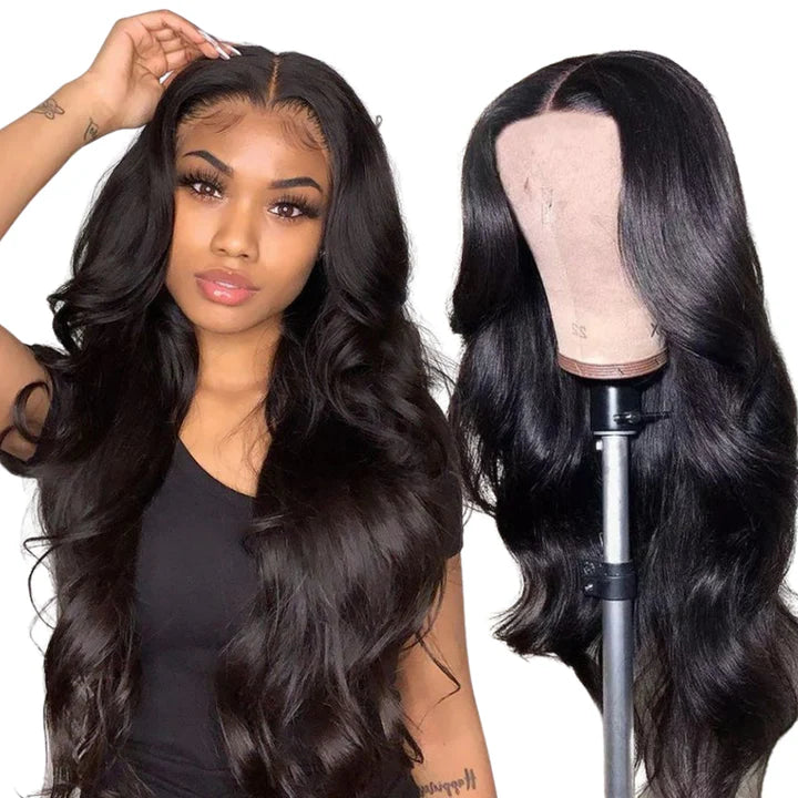 Cacaolux 100% Human Hair Wigs Body Wave 4x4 Front Lace Wig with Free Shipping