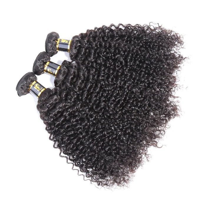 Brazilian Kinky Curly Hair 3 Bundles With 13x4 Frontal Jerry Curly Human Hair Bundles Ear To Ear Lace Frontal Closure