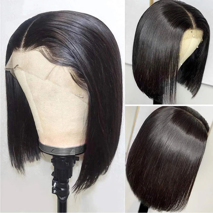 Cacaolux 13x4 Bob Wig Human Hair Front Lace Brazilian Straight Hair Free Shipping