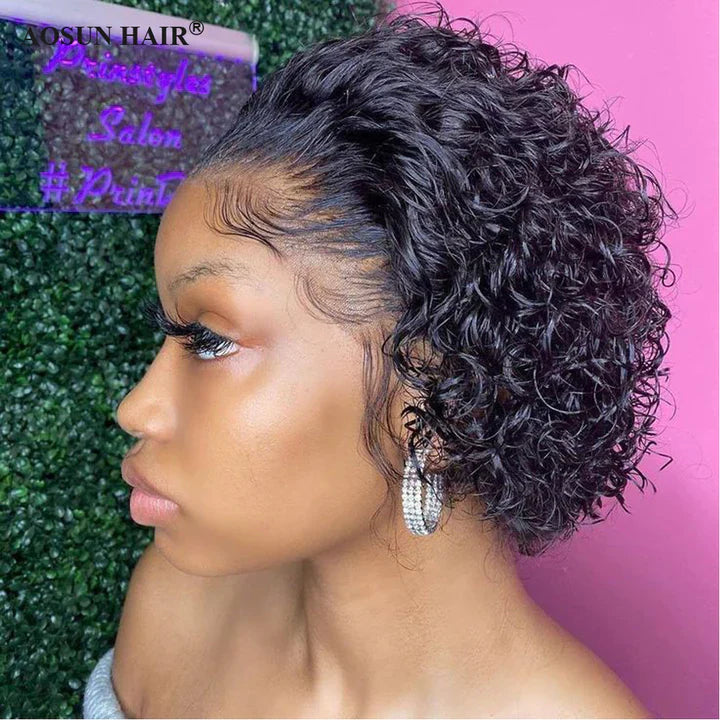 Cacaolux Curly Pixie Cut Wig For Black Women Human Hair Wigs Lace Wigs