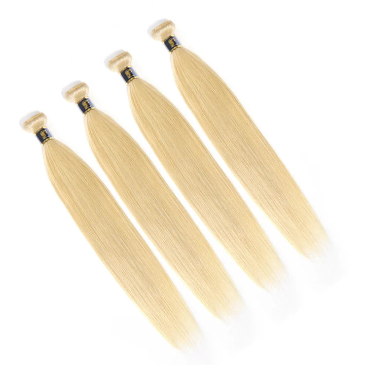 613 Bundles 100% Unprocessed Brazilian Straight Human Hairs Blonde Hair Weaves