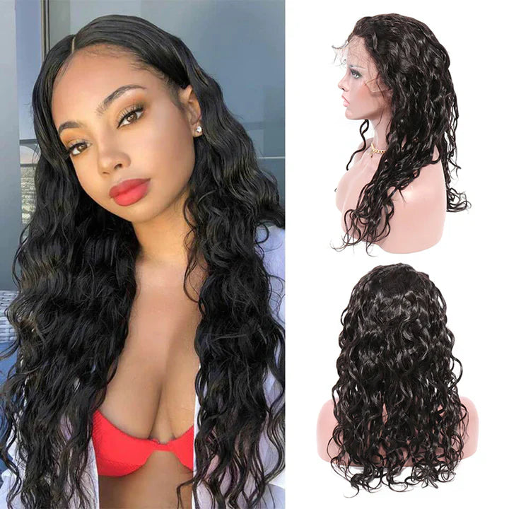 Water Wave Lace Front Wigs Human Hair with Baby Hair Pre Pluck Density