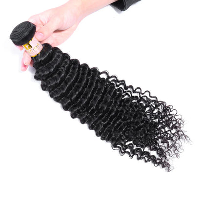 1 Bundle Deep Curly Virgin Hair 100% Unprocessed Human Hair Deep Wave Weave Free Shipping