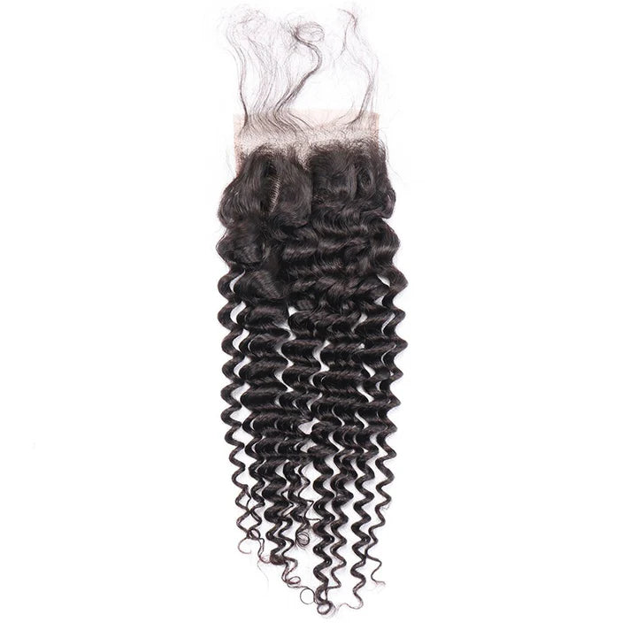 Brazilian Deep Curly Lace Closure 4*4 Free Part Human Hair Closure Free Shipping