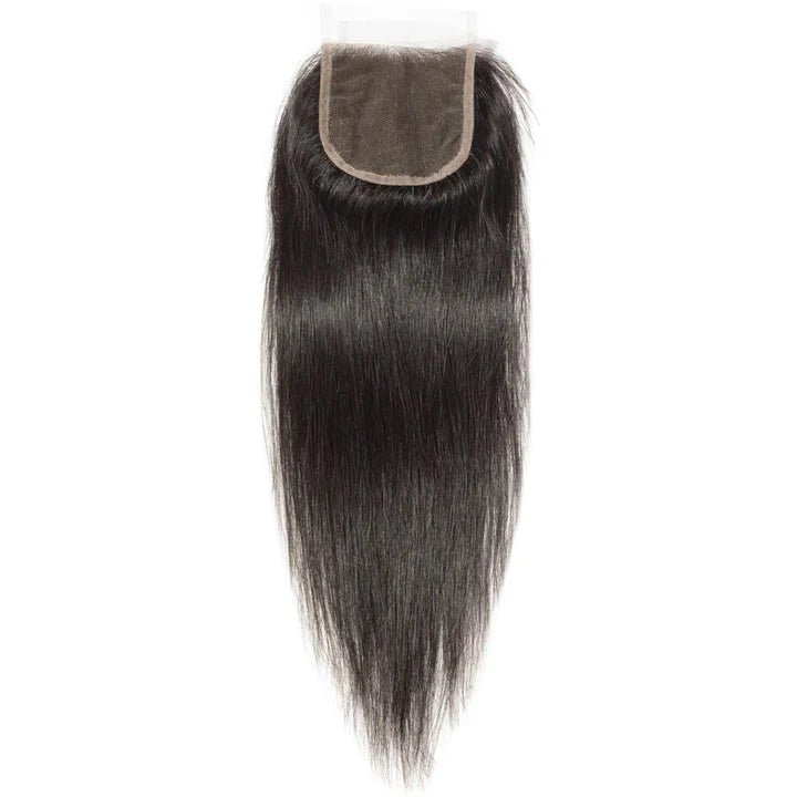 Brazilian Straight Hair 4x4 Lace Closure Hand Tied 100% Human Hair Closure