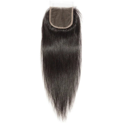 Brazilian Straight Hair 4x4 Lace Closure Hand Tied 100% Human Hair Closure