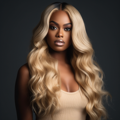 613 Blonde Color Body Wave Human Hair Wig 13x4 Transparent Lace Wig